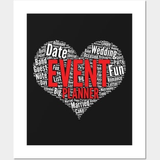 Event planner Heart Shape Word Cloud Planning Party design Posters and Art